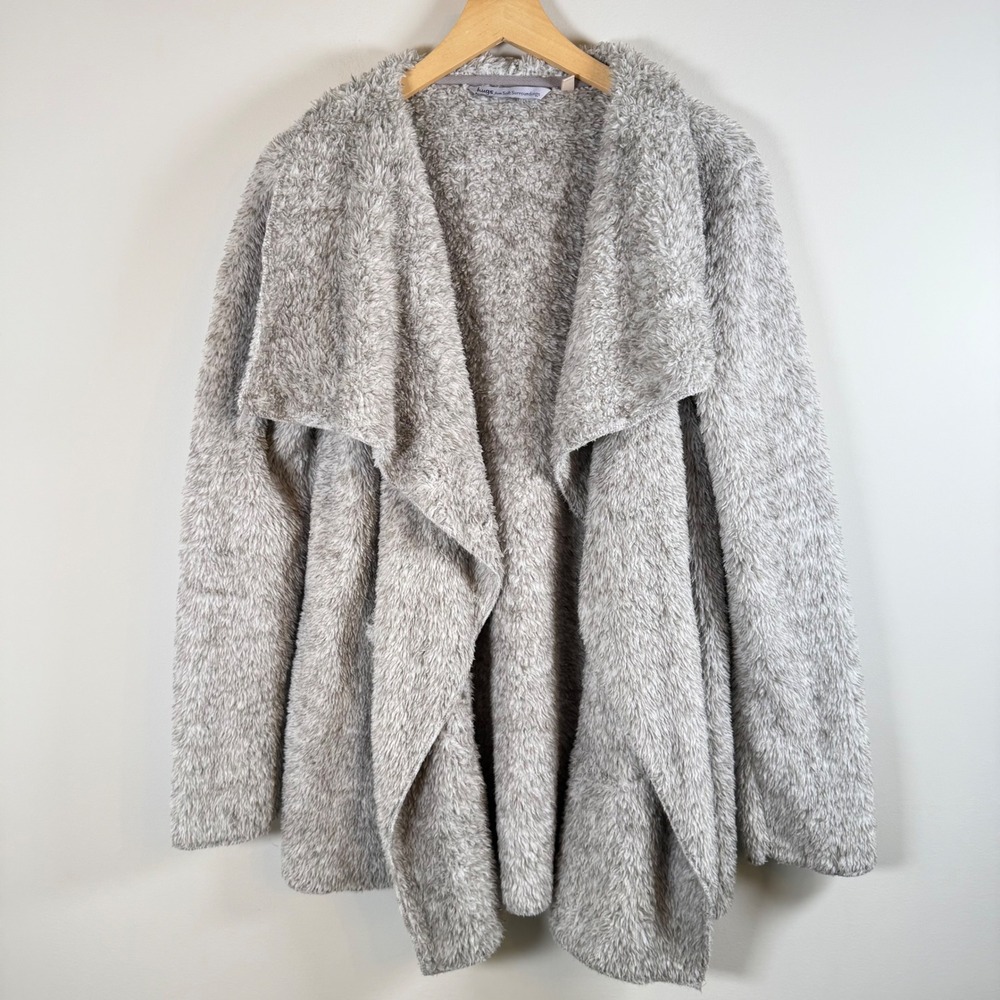 Soft Surroundings Hugs Teddy Sherpa Fleece‎ Cardigan Sweater Jacket Small Draped